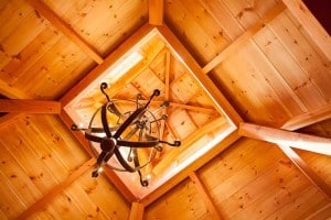 Interior of cupola with lighting fixture