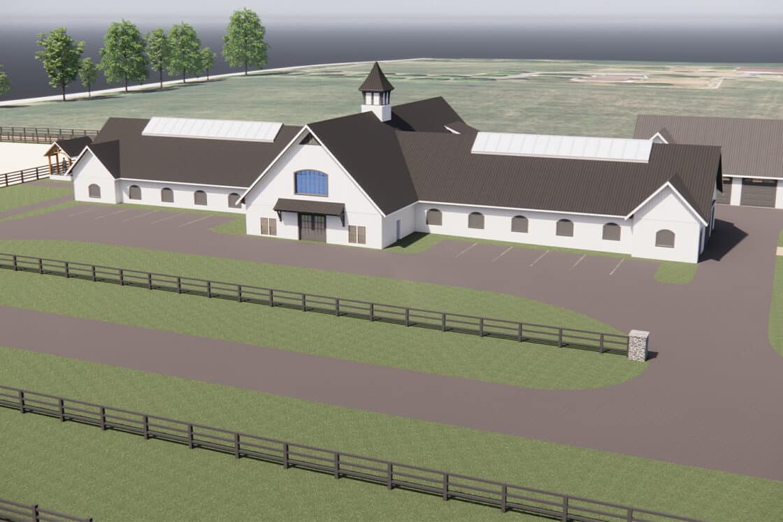 3d rendering of an equine facility