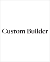 The image displays the words Custom Builder in bold black serif font, centered on a plain white background—perfectly reflecting the elegance and expertise expected from a luxury home or party barn specialist.