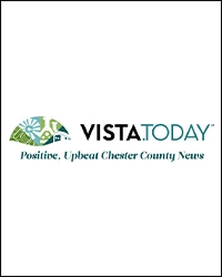 Logo for VISTA.Today featuring stylized icons, the text VISTA.TODAY, and the tagline Positive, Upbeat Chester County News on a white background—perfect for readers interested in everything from luxury homes to party barns.